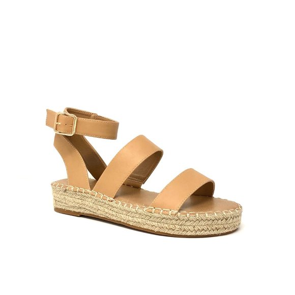 FINAL PRICE! Butterscotch Tan Platform Espadrille Sandals - Picture 4 of 6